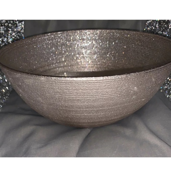 Set of 6 Art Of Tabletop Rose Gold Sparkle Turkish  Glass 6” Soup Cereal Bowls - Picture 3 of 4